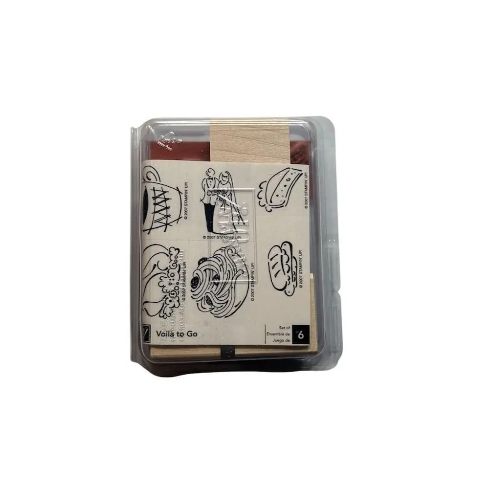 Stampin' Up Voila' To Go Rubber Stamps Set of 6 Wood Mounted